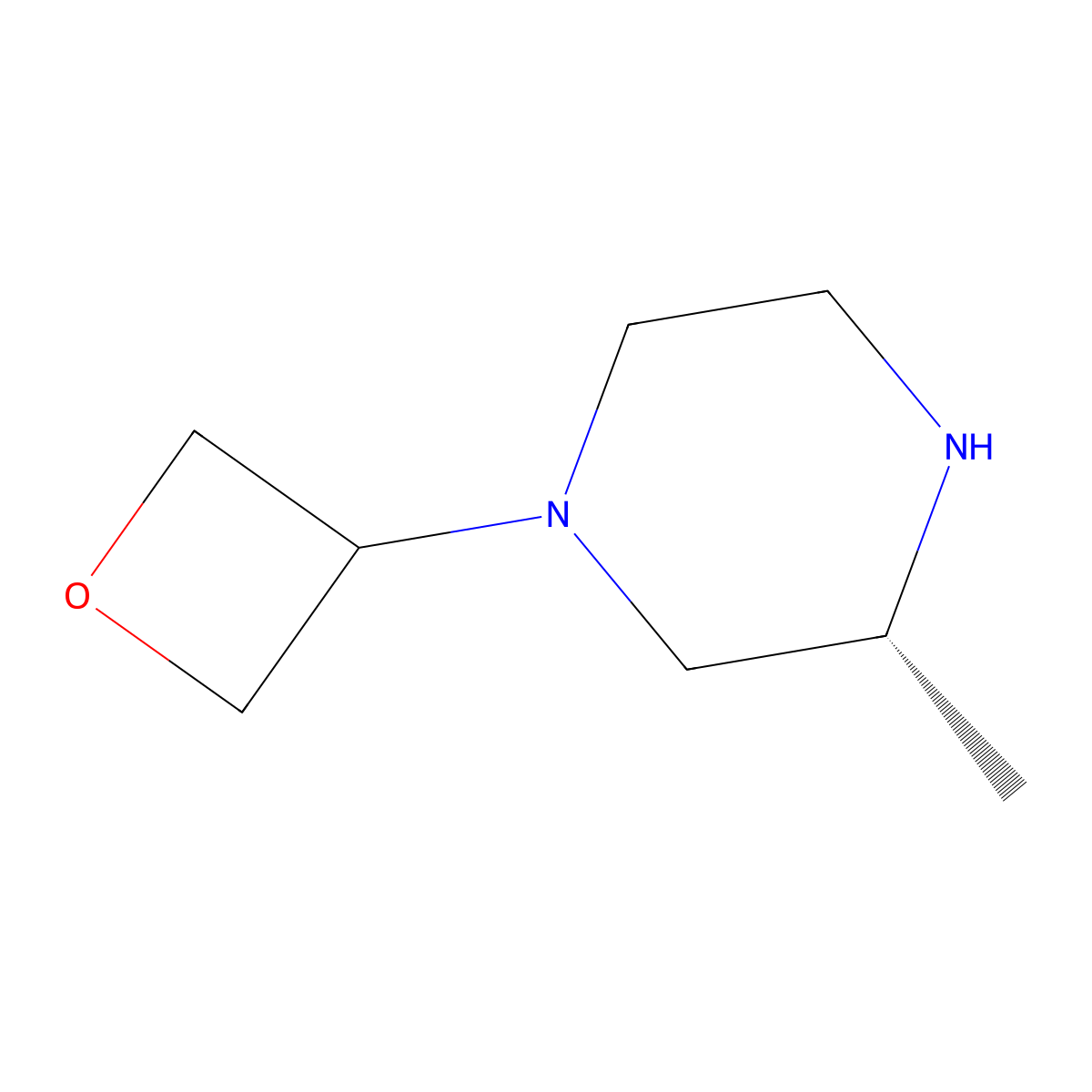 (R)-3-Methyl-1-(oxetan-3-YL)piperazine molecular structure, CAS 2704255-50-3