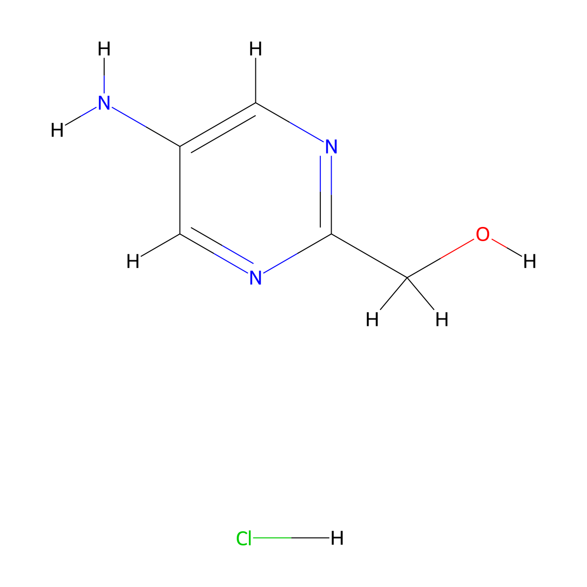 (5-Aminopyrimidin-2-yl)methanol hydrochloride molecular structure, CAS 2704285-26-5