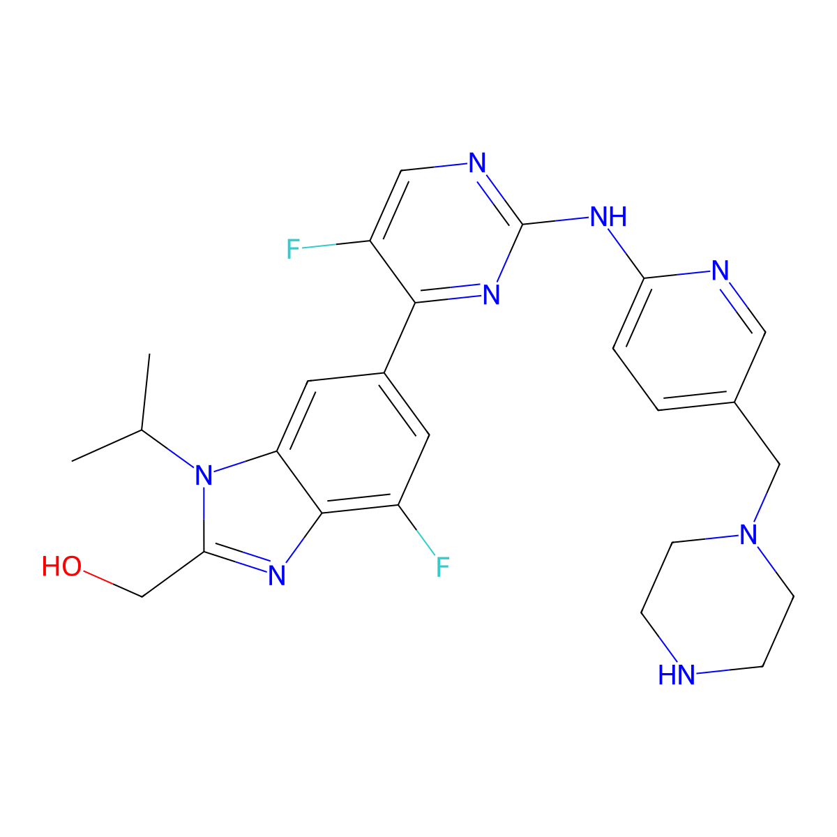 Abemaciclib metabolite M18 molecular structure, CAS 2704316-81-2