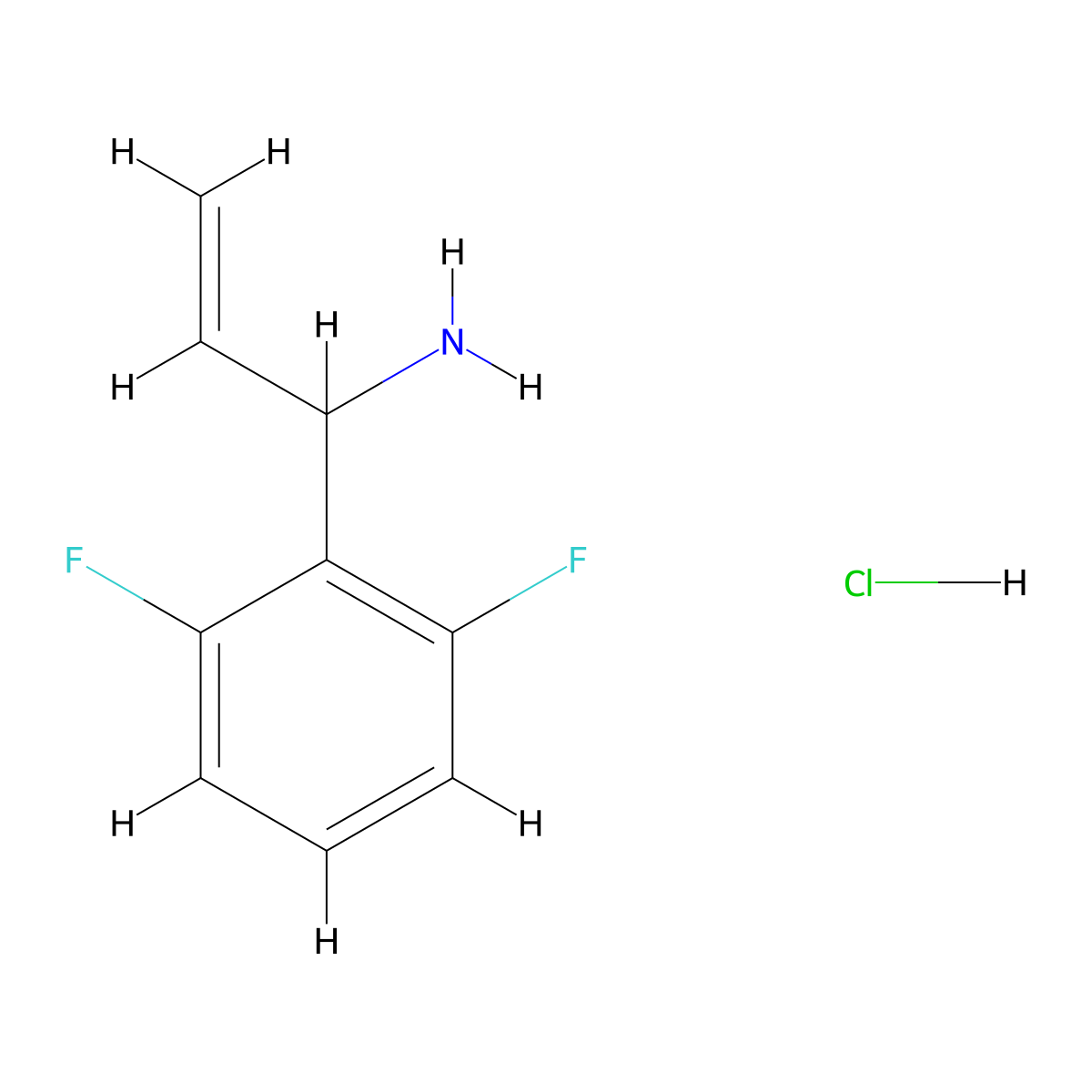 1-(2,6-Difluorophenyl)prop-2-en-1-amine hydrochloride molecular structure, CAS 2704372-74-5