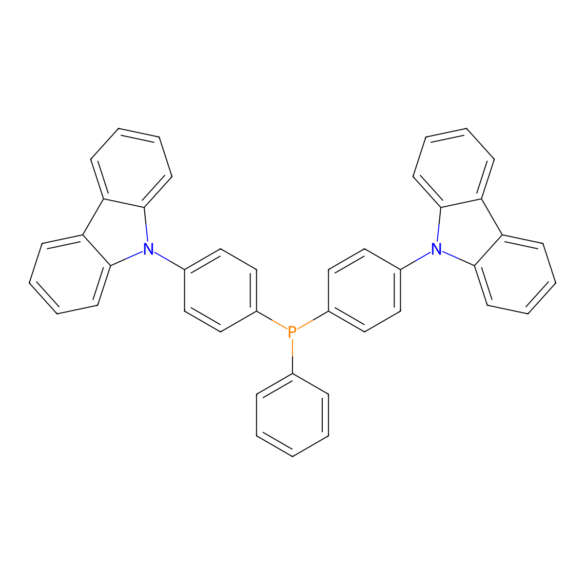 Bis-4-(N-carbazolyl)phenyl)phenylphosphine oxide molecular structure, CAS 2704372-77-8