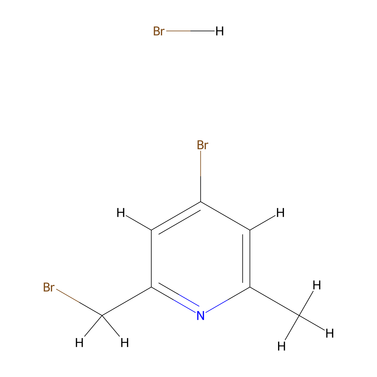 4-Bromo-2-(bromomethyl)-6-methylpyridine hydrobromide molecular structure, CAS 2704404-28-2