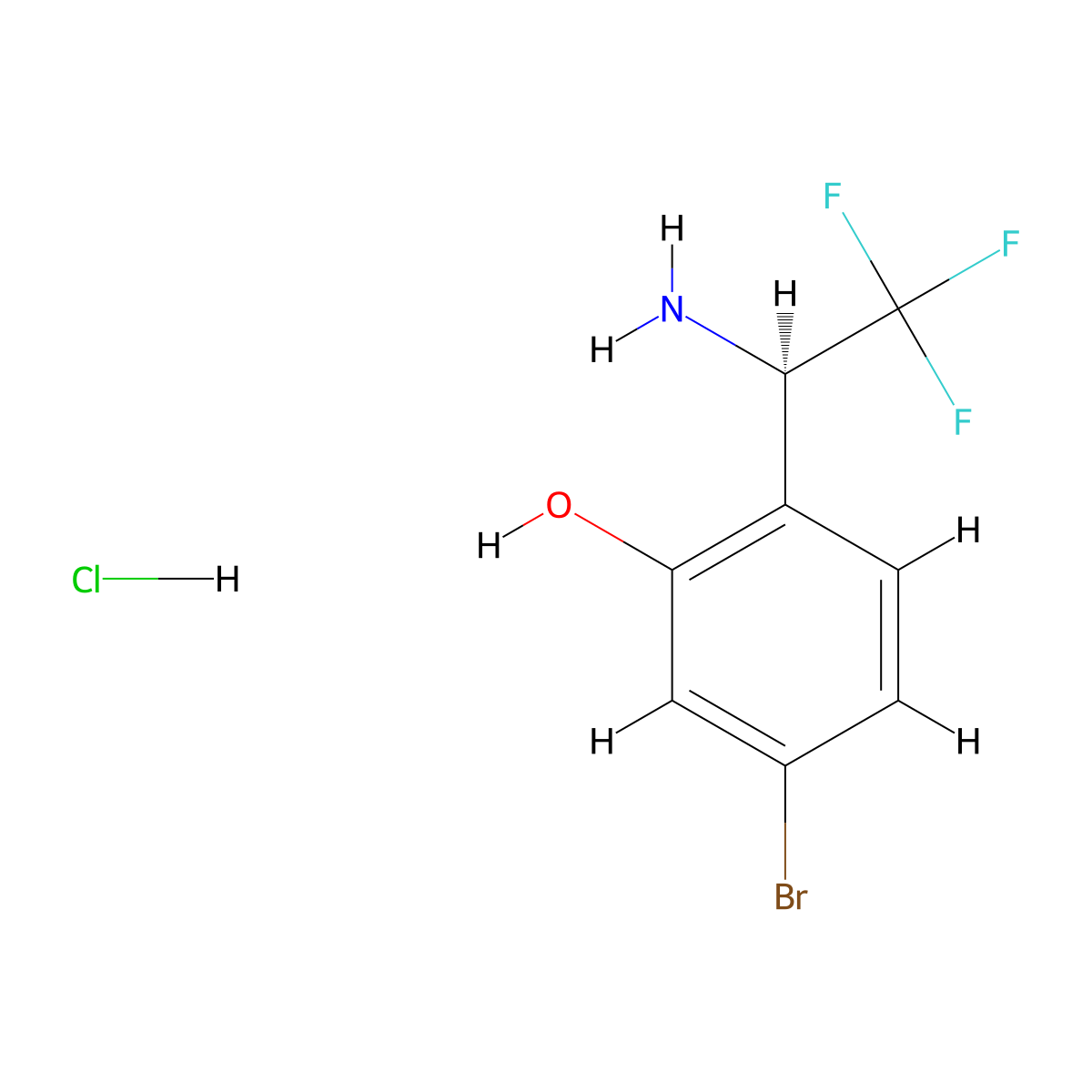 2-[(1R)-1-Amino-2,2,2-trifluoroethyl]-5-bromophenol hydrochloride molecular structure, CAS 2704435-12-9