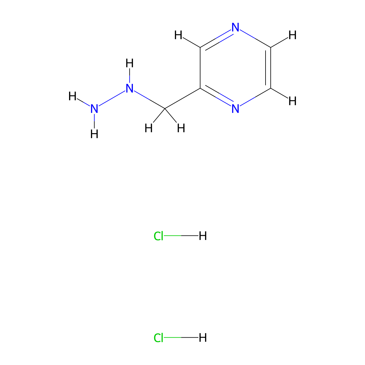 Pyrazin-2-ylmethylhydrazine;dihydrochloride molecular structure, CAS 2704466-26-0