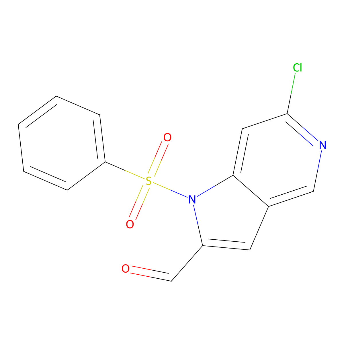 1-(Benzenesulfonyl)-6-chloro-pyrrolo[3,2-c]pyridine-2-carbaldehyde molecular structure, CAS 2704466-29-3