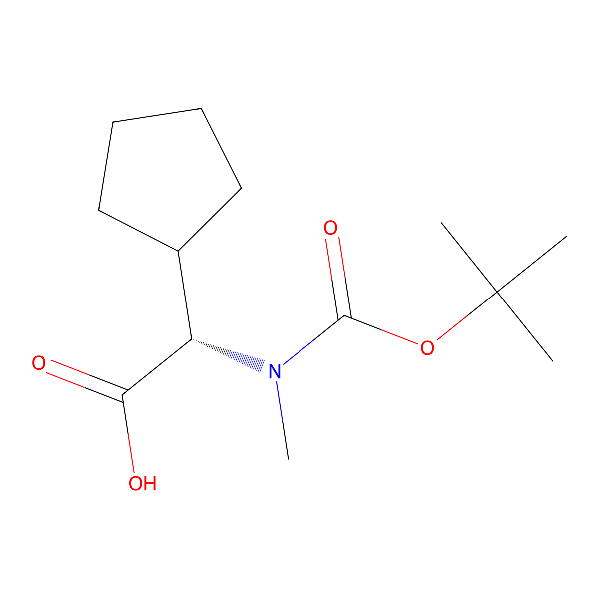 Boc-N-methyl-(S)-2-cyclopentylglycine molecular structure, CAS 2704466-35-1