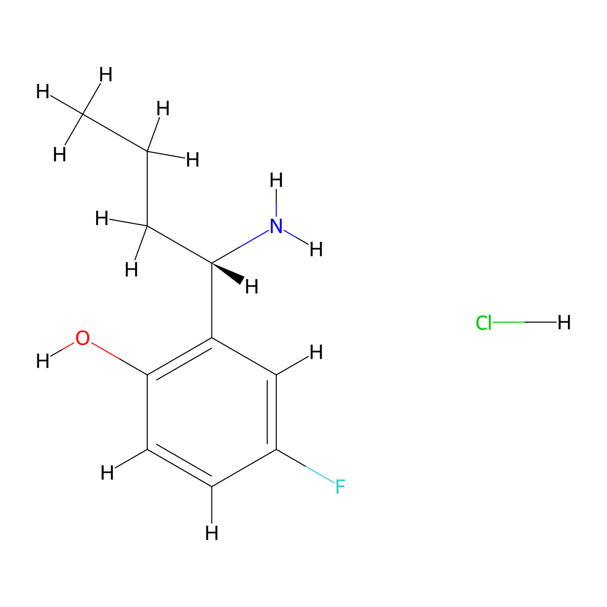 2-[(1S)-1-Aminobutyl]-4-fluorophenol hydrochloride molecular structure, CAS 2704479-96-7