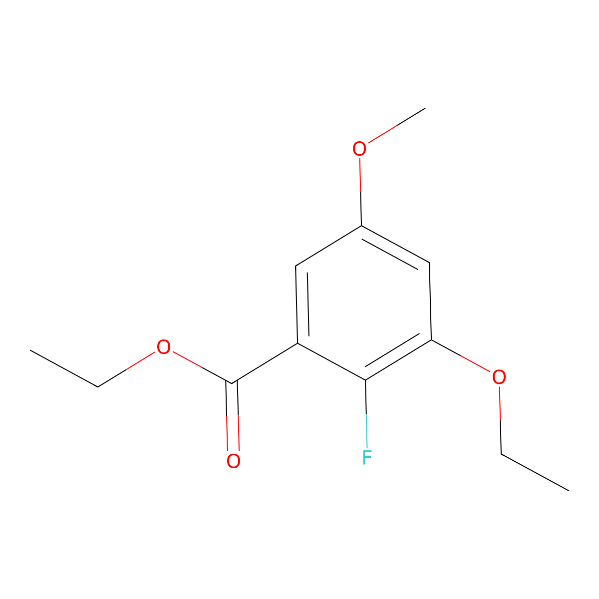 Ethyl 3-ethoxy-2-fluoro-5-methoxybenzoate molecular structure, CAS 2704573-02-2