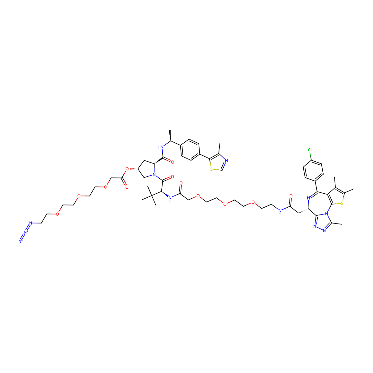 PROTAC BRD4 Degrader-5-CO-PEG3-N3 molecular structure, CAS 2704602-92-4