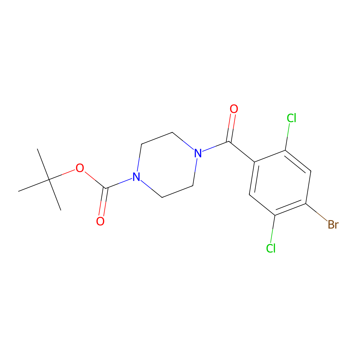 Tert-butyl 4-(4-bromo-2,5-dichlorobenzoyl)piperazine-1-carboxylate molecular structure, CAS 2704619-52-1