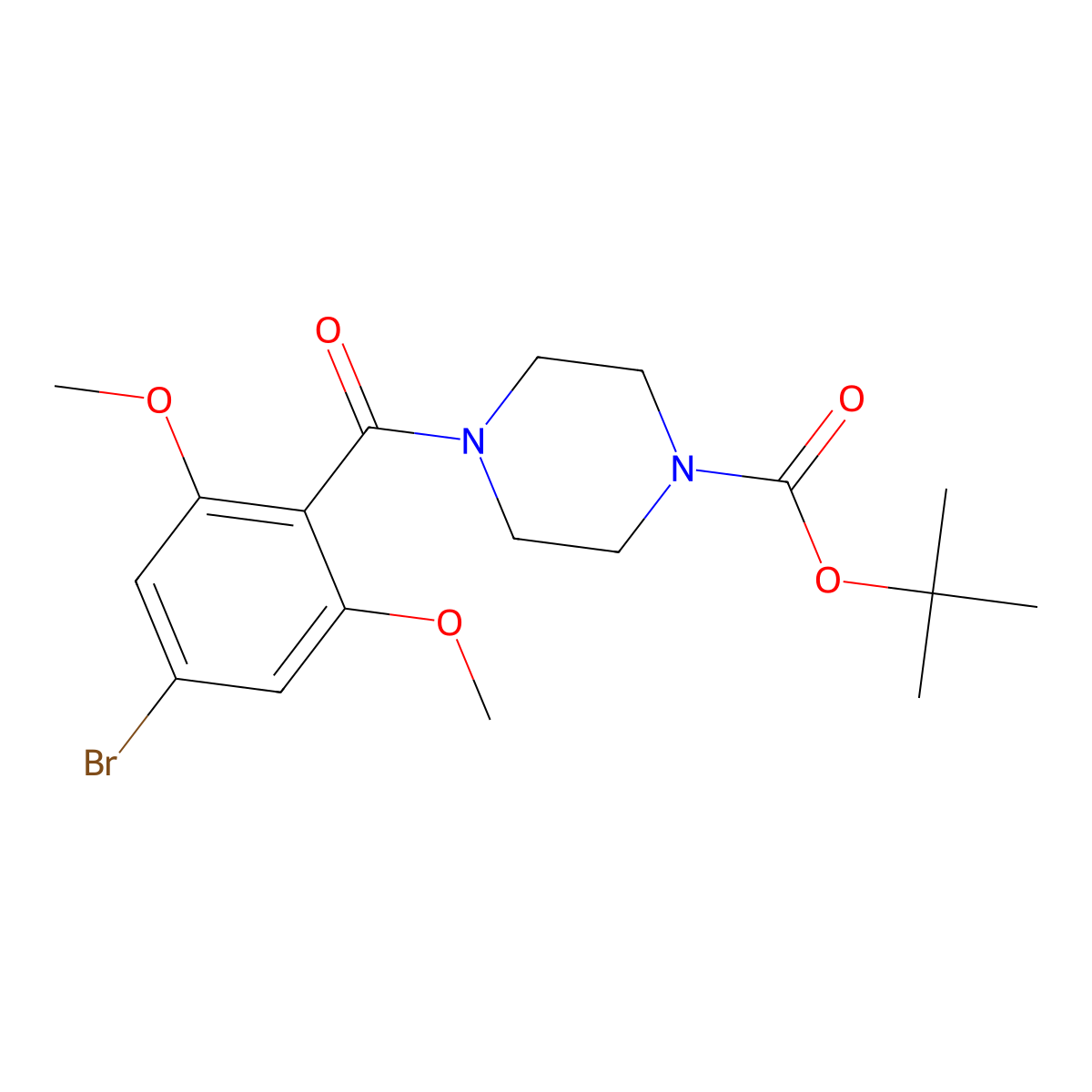 tert-Butyl 4-(4-bromo-2,6-dimethoxybenzoyl)piperazine-1-carboxylate molecular structure, CAS 2704620-14-2