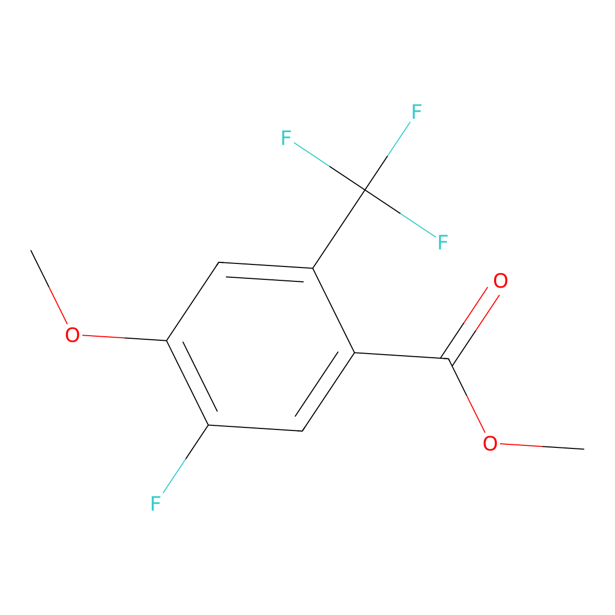 Methyl 5-fluoro-4-methoxy-2-(trifluoromethyl)benzoate molecular structure, CAS 2704722-40-5