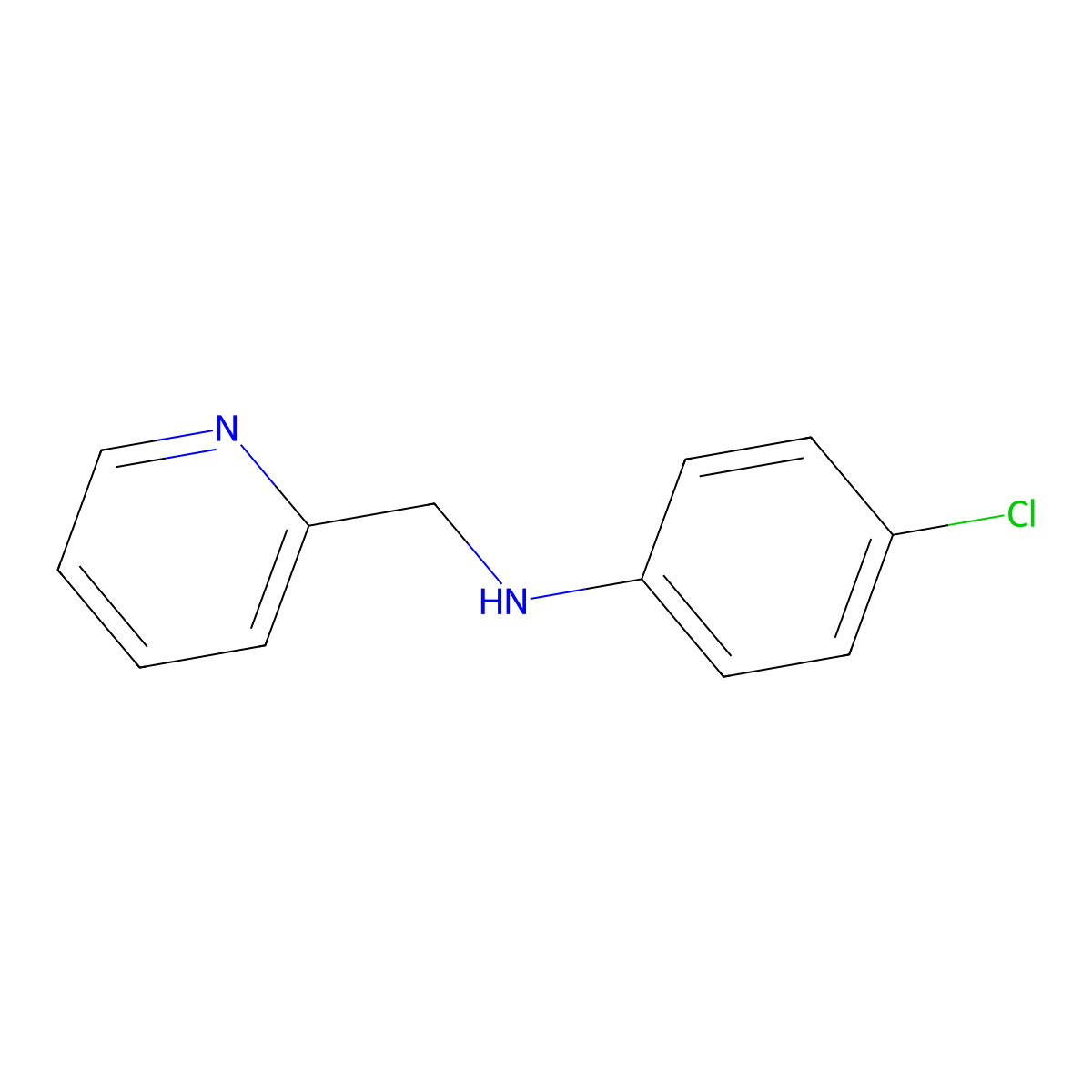 N-(4-Chlorophenyl)pyridine-2-methylamine molecular structure, CAS 27048-28-8