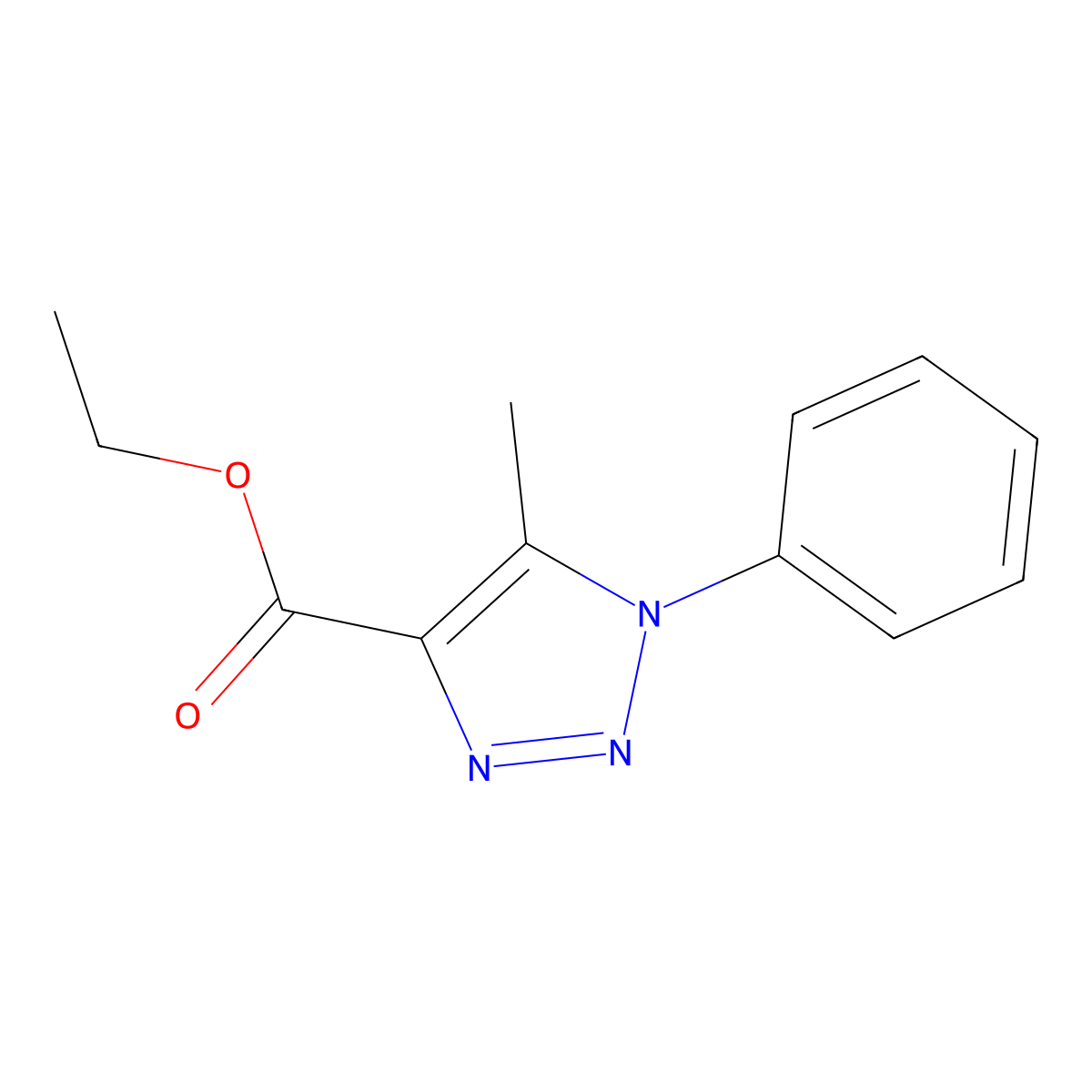 ethyl 5-methyl-1-phenyl-1H-1,2,3-triazole-4-carboxylate molecular structure, CAS 27049-64-5