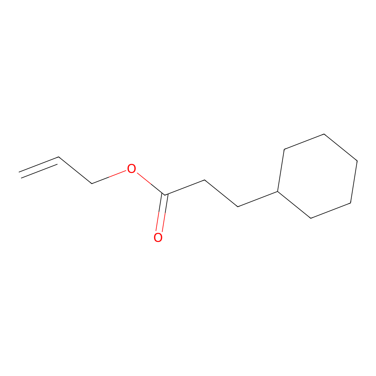 Allyl cyclohexanepropionate molecular structure, CAS 2705-87-5