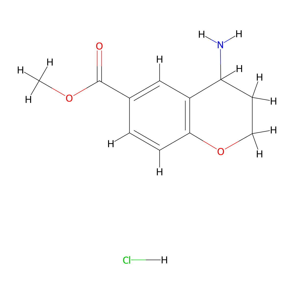 4-Amino-chroman-6-carboxylic acid methyl ester hydrochloride molecular structure, CAS 2705034-43-9