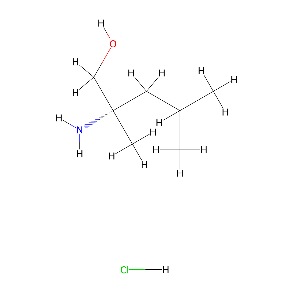 (S)-2-Amino-2,4-dimethylpentan-1-ol hydrochloride molecular structure, CAS 2705054-01-7