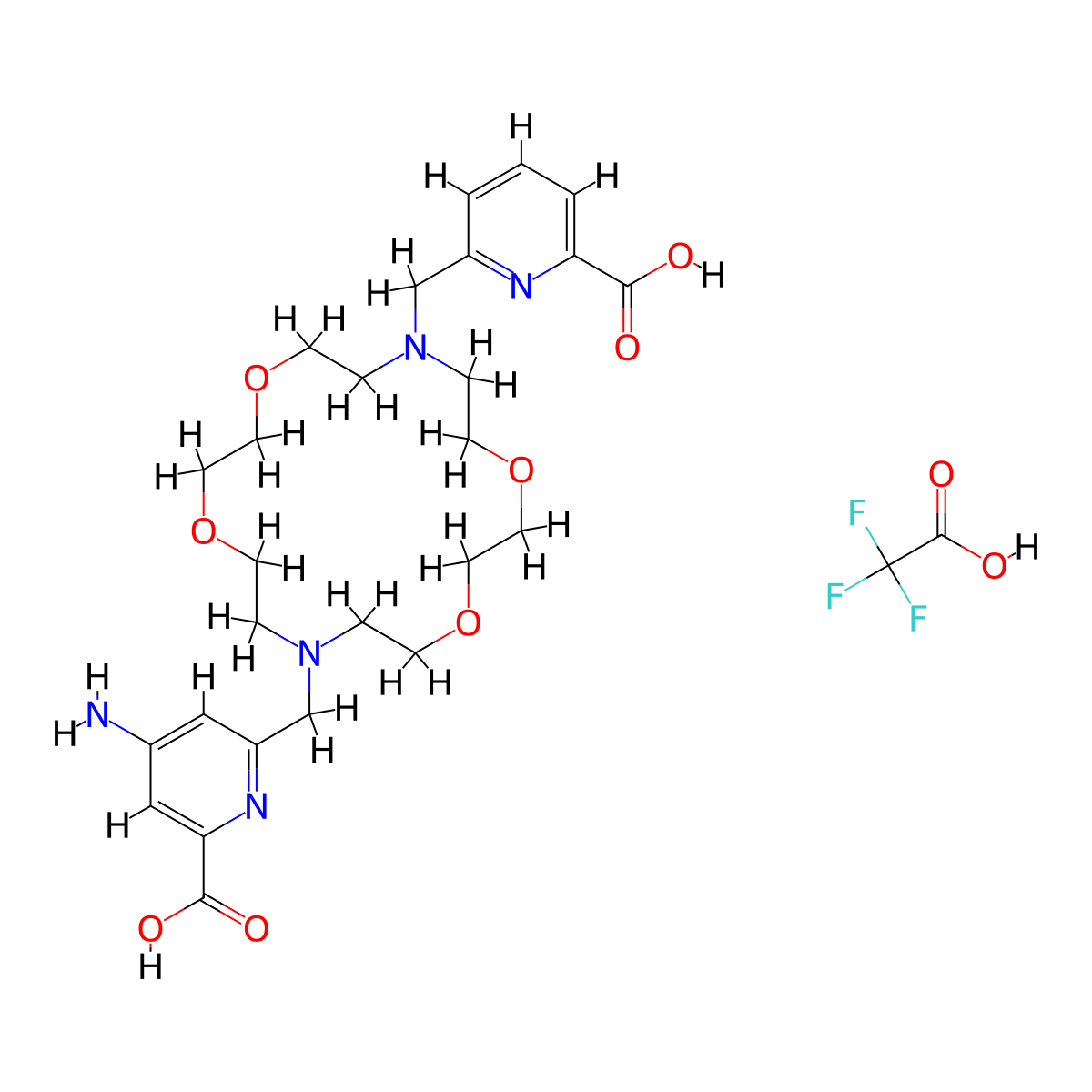 Macropa-NH2 TFA molecular structure, CAS 2705054-08-4