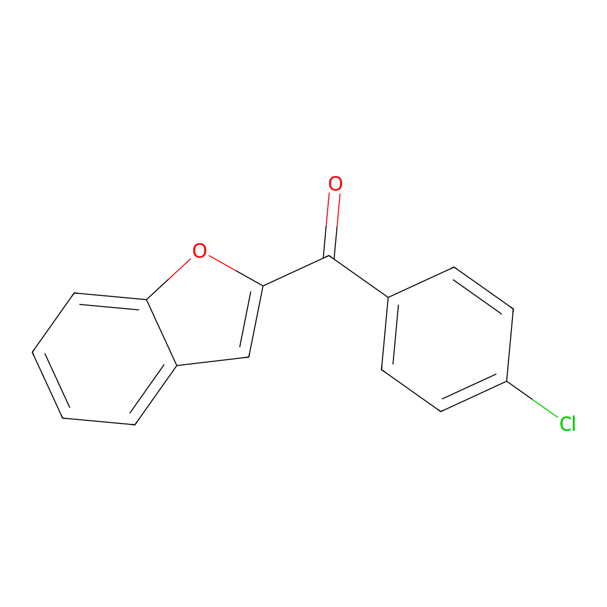 Methanone, 2-benzofuranyl(4-chlorophenyl)- molecular structure, CAS 27052-20-6
