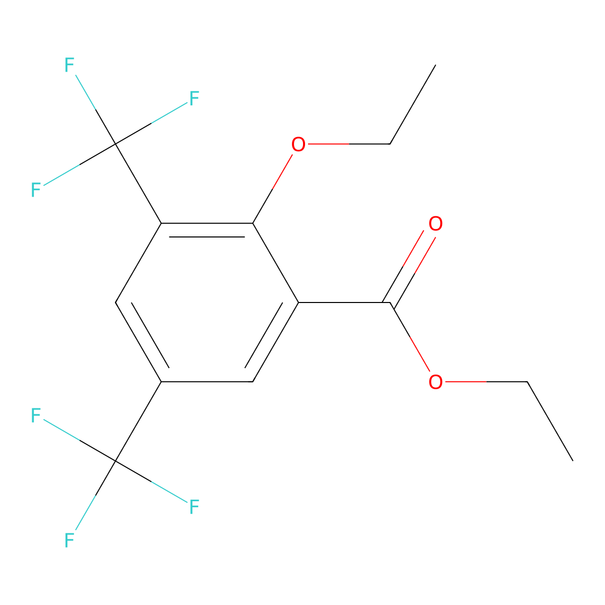 Ethyl 2-ethoxy-3,5-bis(trifluoromethyl)benzoate molecular structure, CAS 2705204-92-6