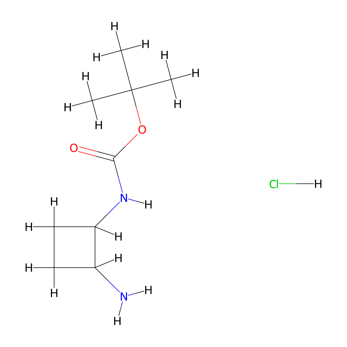 tert-Butyl (2-aminocyclobutyl)carbamate hydrochloride molecular structure, CAS 2705209-44-3