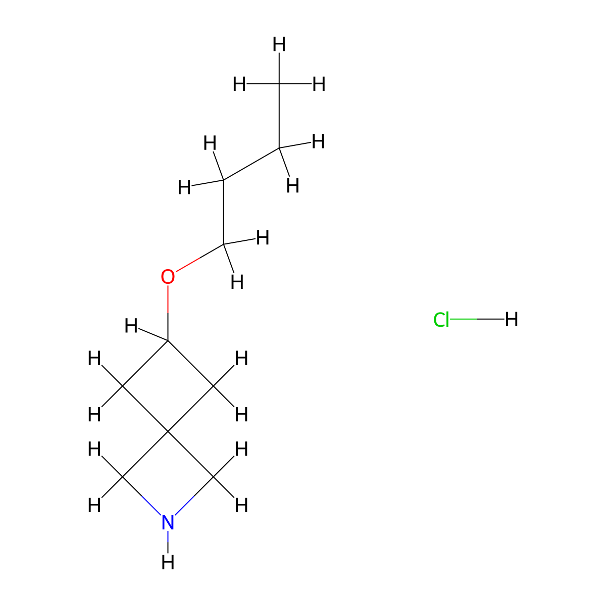 6-Butoxy-2-azaspiro[3.3]heptane;hydrochloride molecular structure, CAS 2705220-07-9
