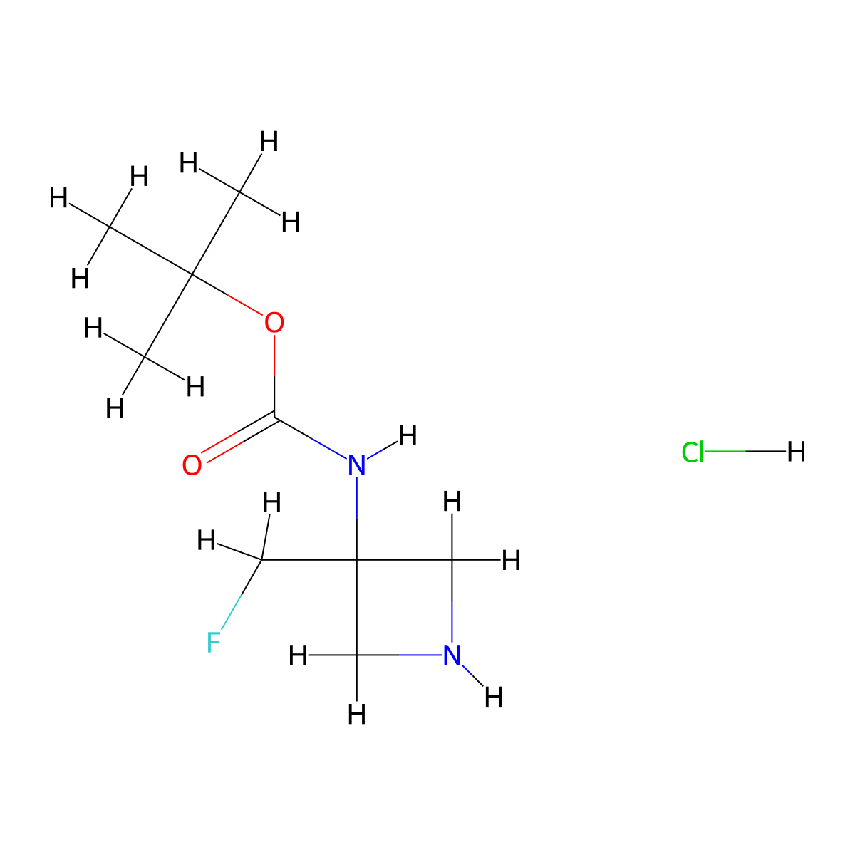 Tert-butyl N-[3-(fluoromethyl)azetidin-3-YL]carbamate hydrochloride molecular structure, CAS 2705220-22-8