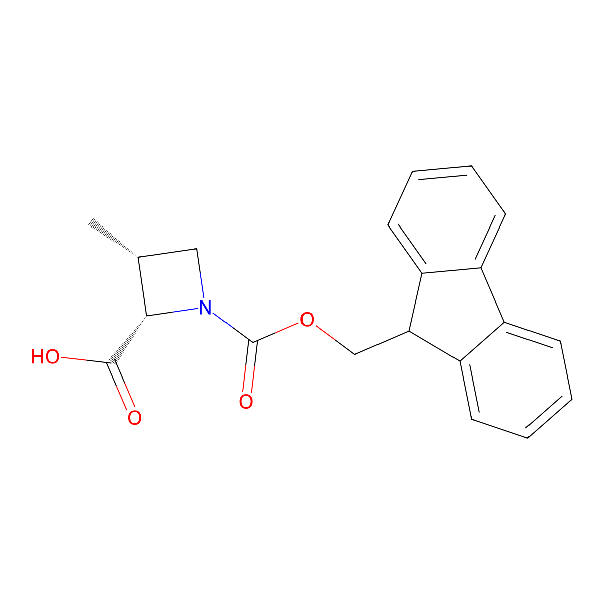 rac-(2R,3S)-1-(((9H-fluoren-9-yl)methoxy)carbonyl)-3-methylazetidine-2-carboxylic acid molecular structure, CAS 2705220-27-3