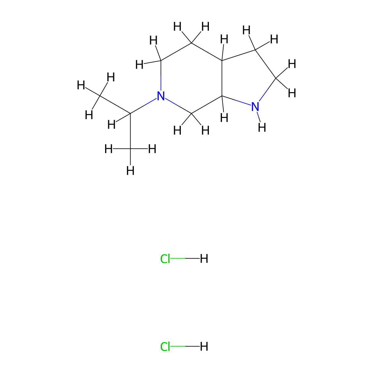 6-Isopropyl-1,2,3,3a,4,5,7,7a-octahydropyrrolo[2,3-c]pyridine;dihydrochloride molecular structure, CAS 2705220-28-4