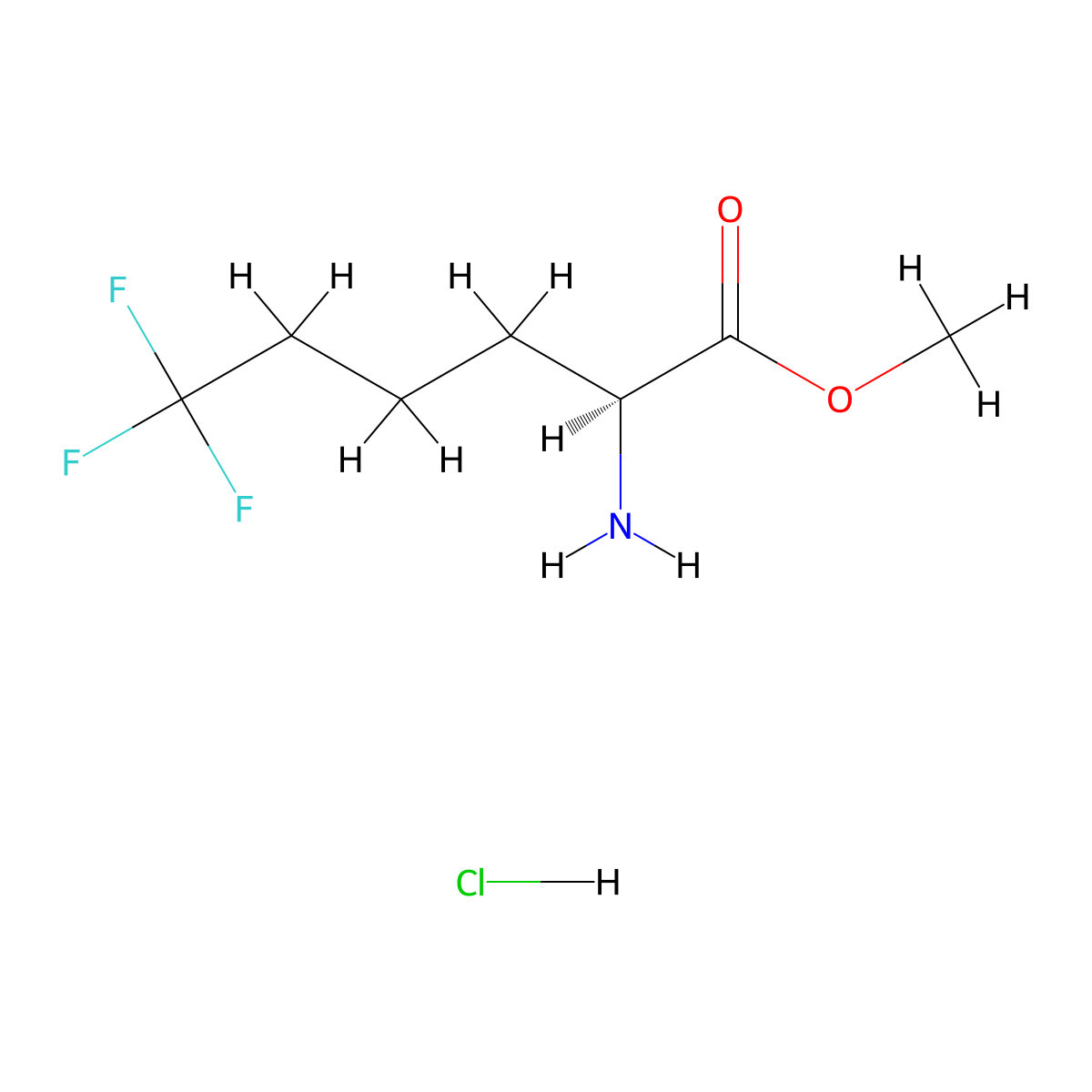 Rac-methyl 6,6,6-trifluoronorleucinate hydrochloride molecular structure, CAS 2705257-76-5