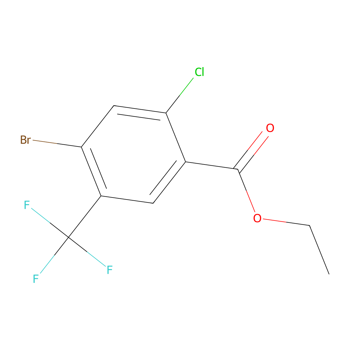 Ethyl 4-bromo-2-chloro-5-(trifluoromethyl)benzoate molecular structure, CAS 2705275-58-5