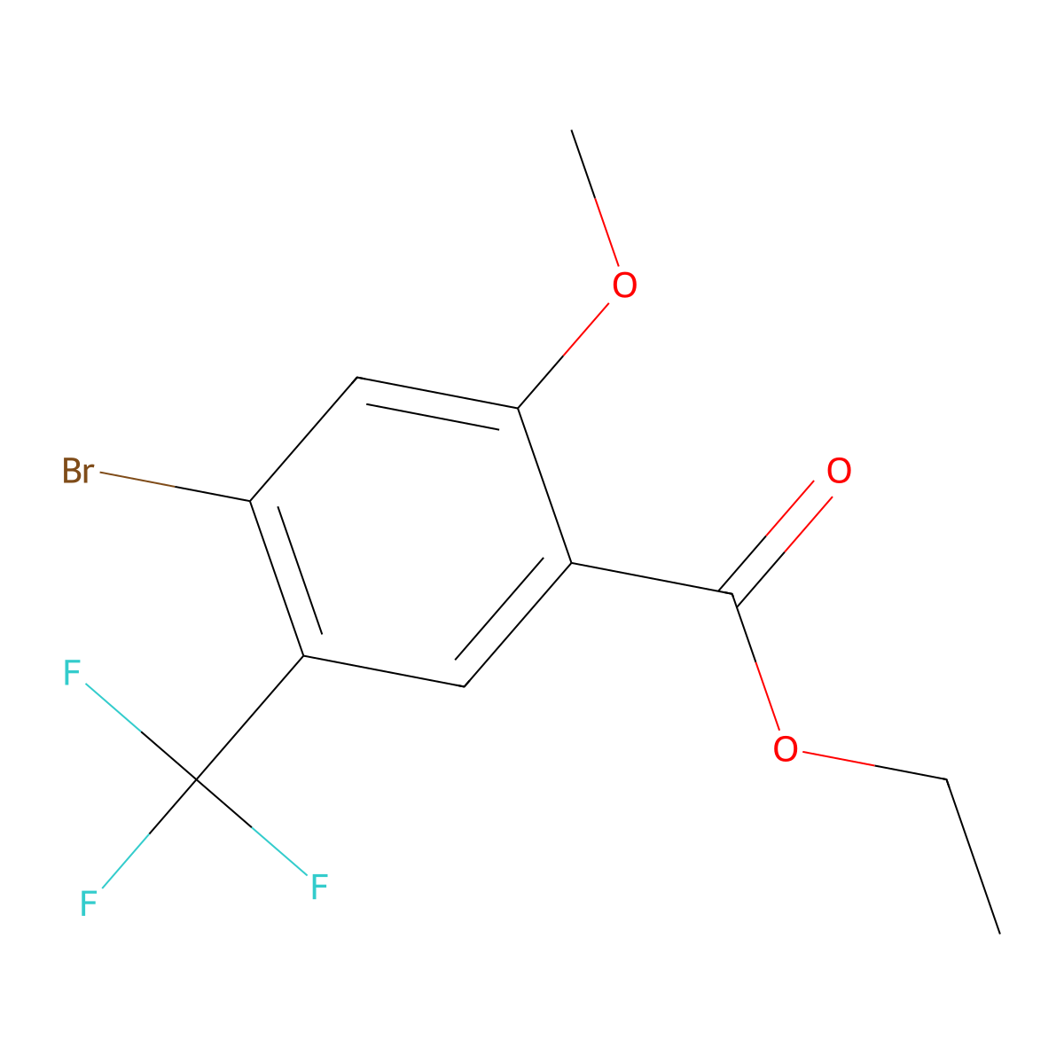Ethyl 4-bromo-2-methoxy-5-(trifluoromethyl)benzoate molecular structure, CAS 2705276-79-3