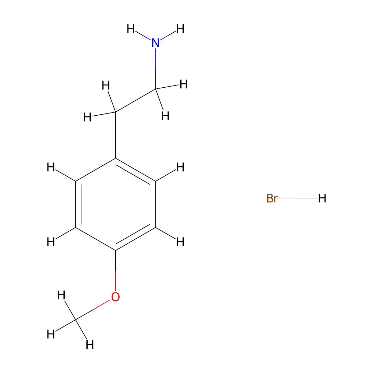2-(4-Methoxyphenyl)ethan-1-amine hydrobromide molecular structure, CAS 2705331-53-7