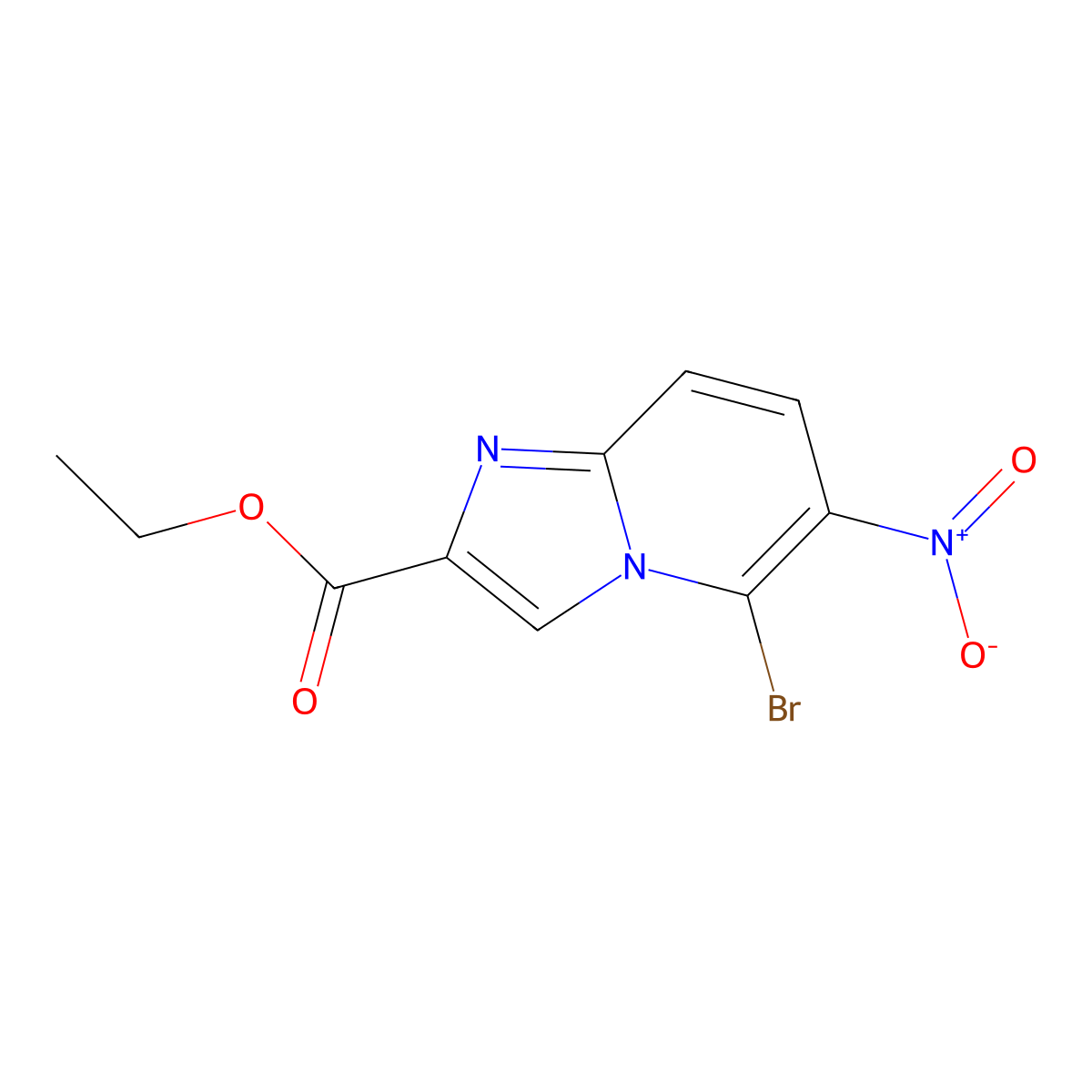5-Bromo-6-nitroimidazo[1,2-a]pyridine-2-carboxylic acid ethyl ester molecular structure, CAS 2705342-79-4