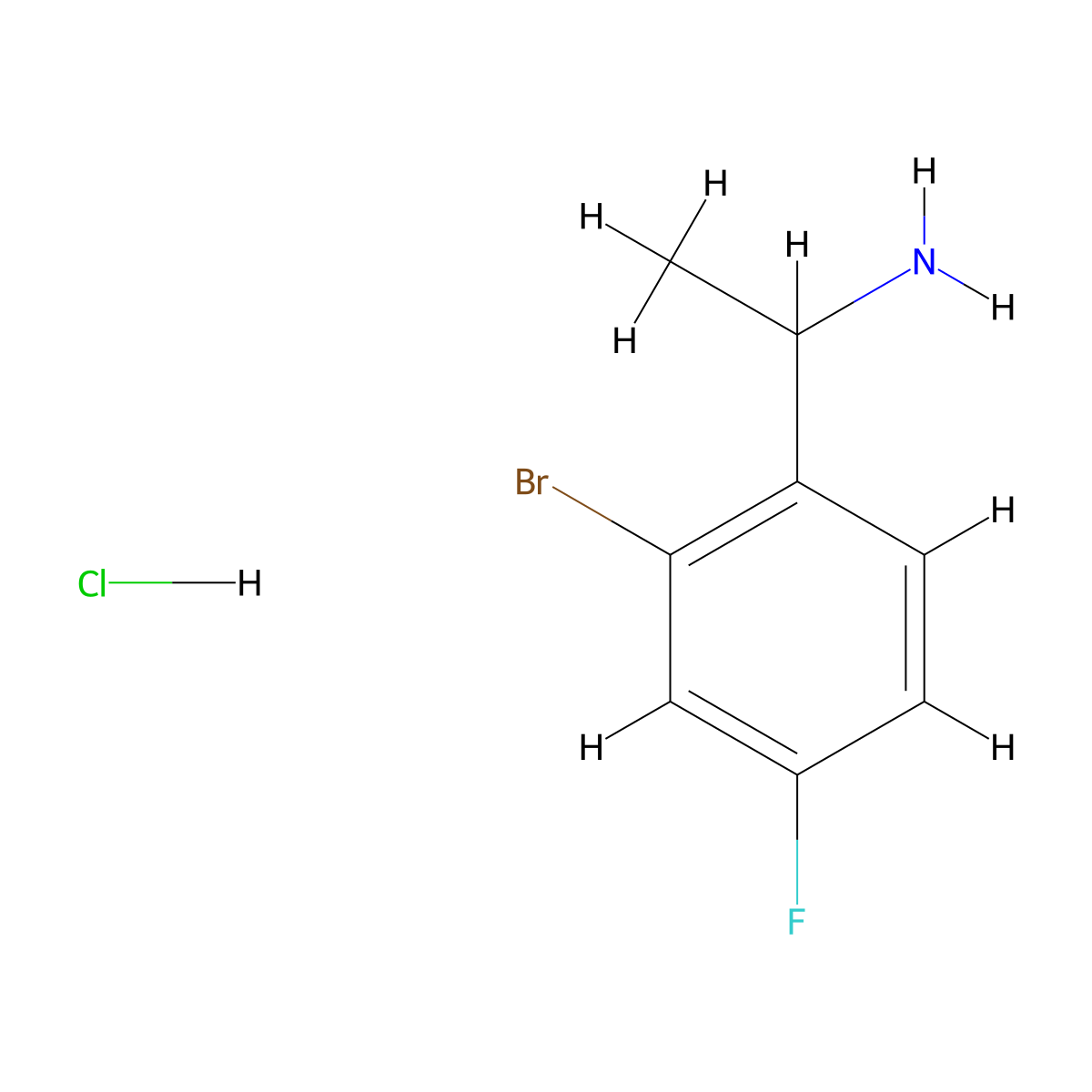 1-(2-Bromo-4-fluorophenyl)ethan-1-amine hydrochloride molecular structure, CAS 2705377-22-4