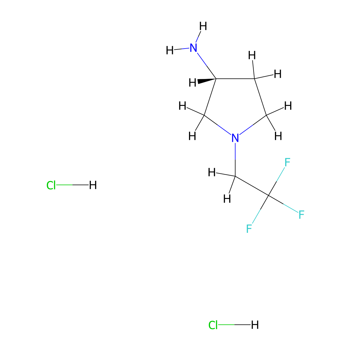 (R)-1-(2,2,2-Trifluoroethyl)pyrrolidin-3-amine dihydrochloride molecular structure, CAS 2705510-84-3