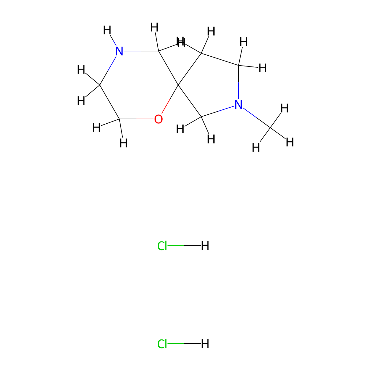 2-Methyl-6-oxa-2,9-diazaspiro[4.5]decane dihydrochloride molecular structure, CAS 2705510-86-5
