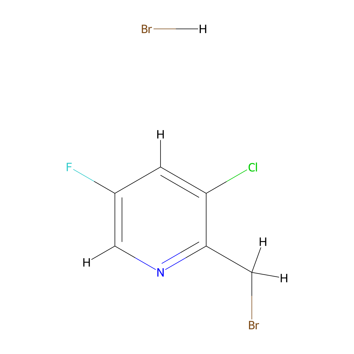 2-(Bromomethyl)-3-chloro-5-fluoropyridine hydrobromide molecular structure, CAS 2705511-13-1