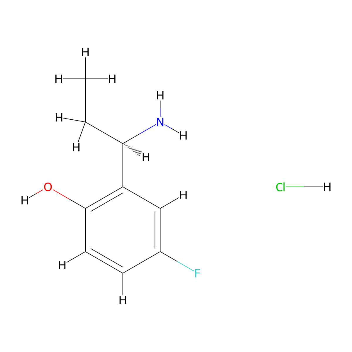 2-[(1R)-1-Aminopropyl]-4-fluorophenol hydrochloride molecular structure, CAS 2705536-08-7