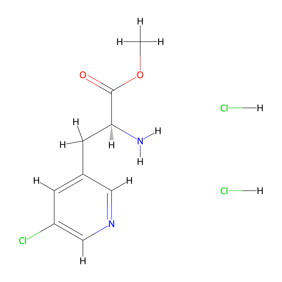 Methyl (S)-2-amino-3-(5-chloropyridin-3-YL)propanoate dihydrochloride molecular structure, CAS 2705536-18-9
