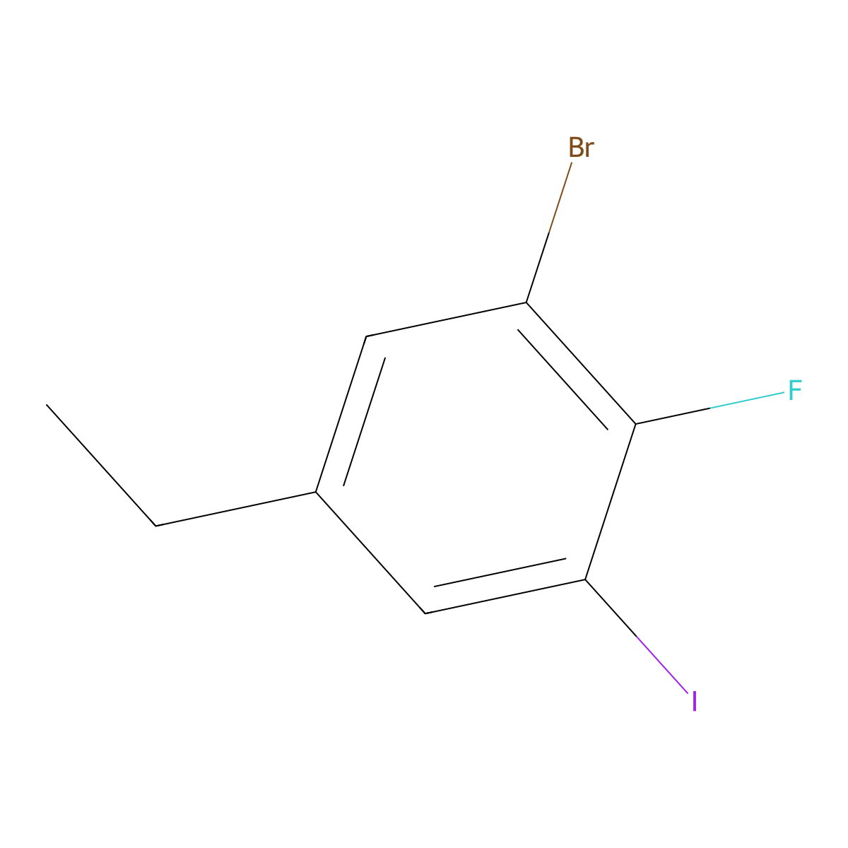 1-Bromo-5-ethyl-2-fluoro-3-iodobenzene molecular structure, CAS 2705600-39-9