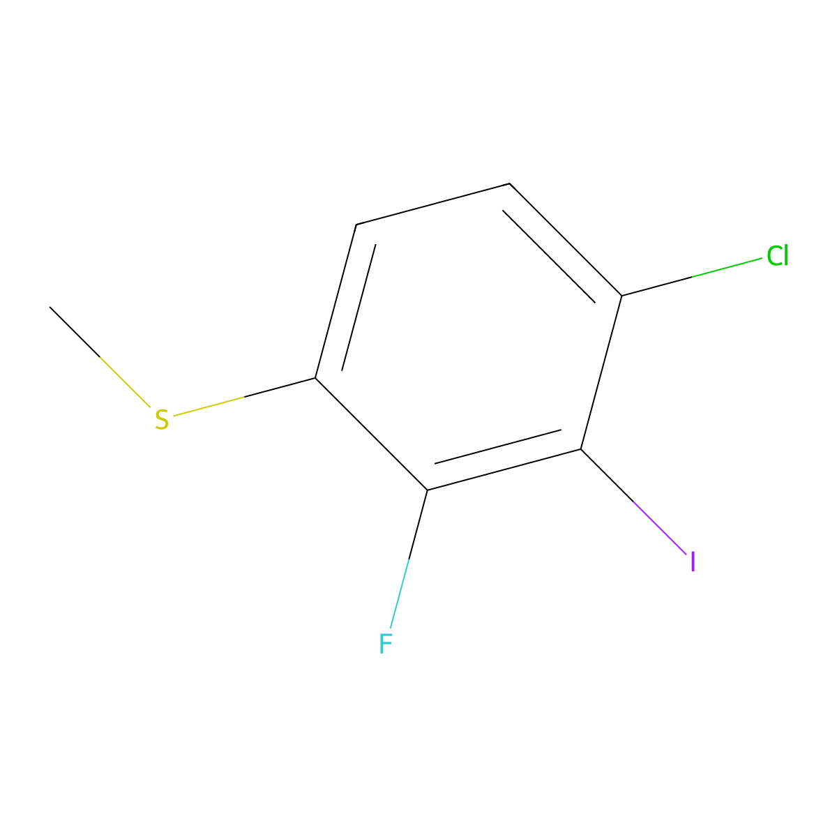 (4-Chloro-2-fluoro-3-iodophenyl)(methyl)sulfane molecular structure, CAS 2705601-07-4