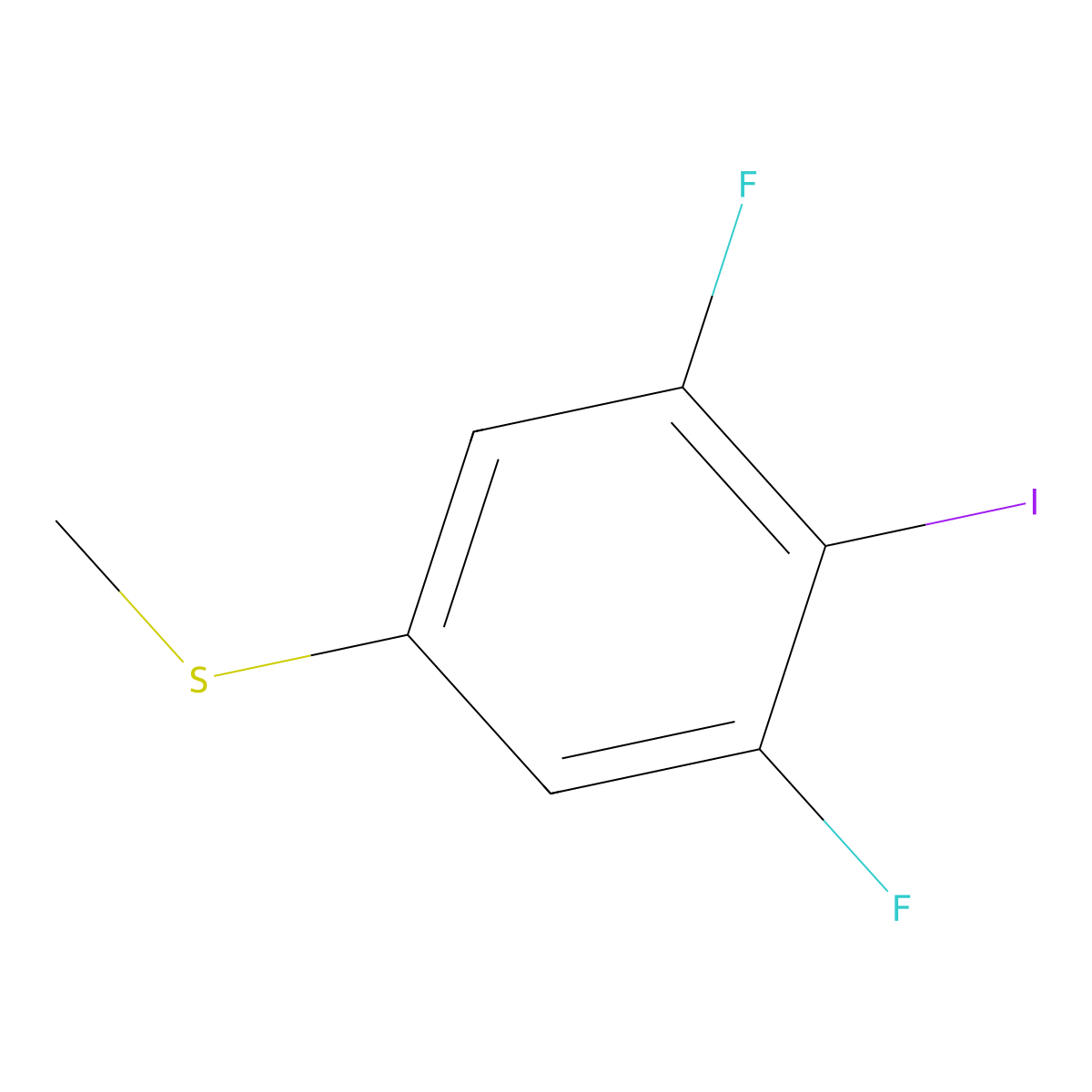 (3,5-Difluoro-4-iodophenyl)(methyl)sulfane molecular structure, CAS 2705601-26-7