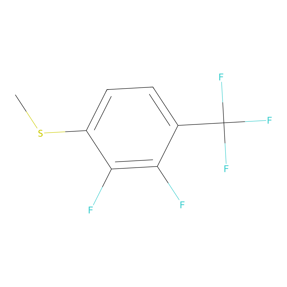 2,3-Difluoro-1-(methylthio)-4-(trifluoromethyl)benZene molecular structure, CAS 2705649-80-3