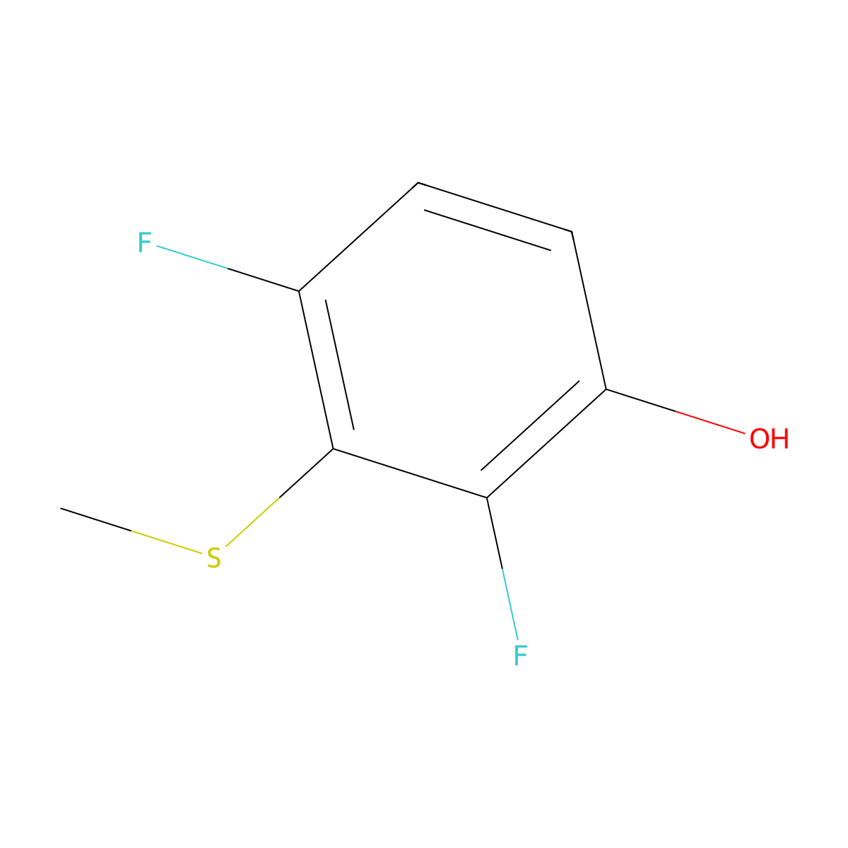 2,4-Difluoro-3-(methylthio)phenol molecular structure, CAS 2705650-89-9