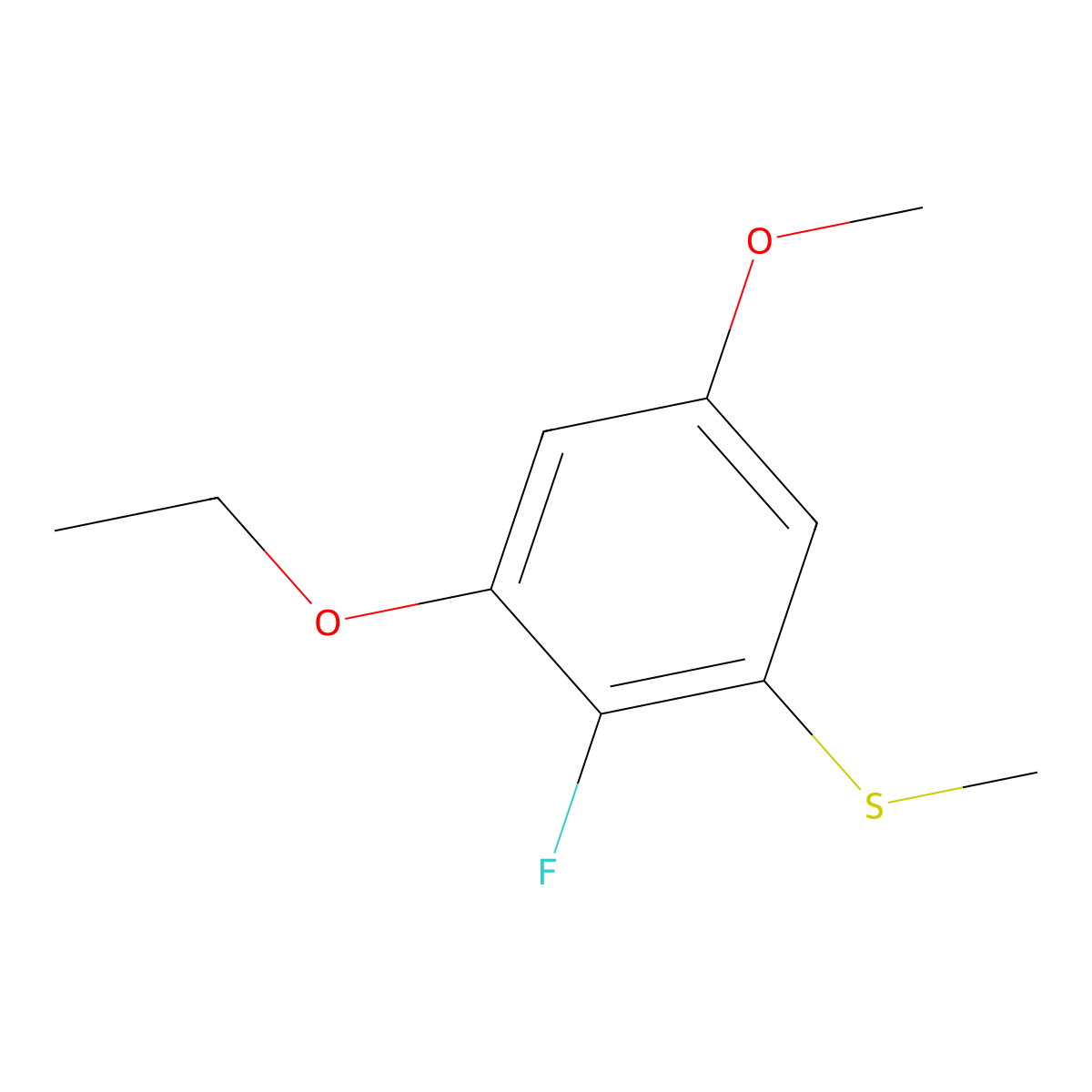 (3-Ethoxy-2-fluoro-5-methoxyphenyl)(methyl)sulfane molecular structure, CAS 2705651-37-0