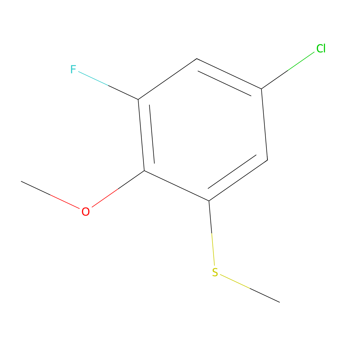 (5-Chloro-3-fluoro-2-methoxyphenyl)(methyl)sulfane molecular structure, CAS 2705711-42-6