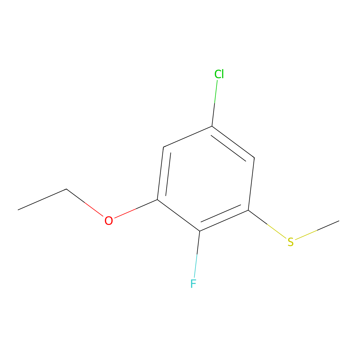 (5-Chloro-3-ethoxy-2-fluorophenyl)(methyl)sulfane molecular structure, CAS 2705712-15-6