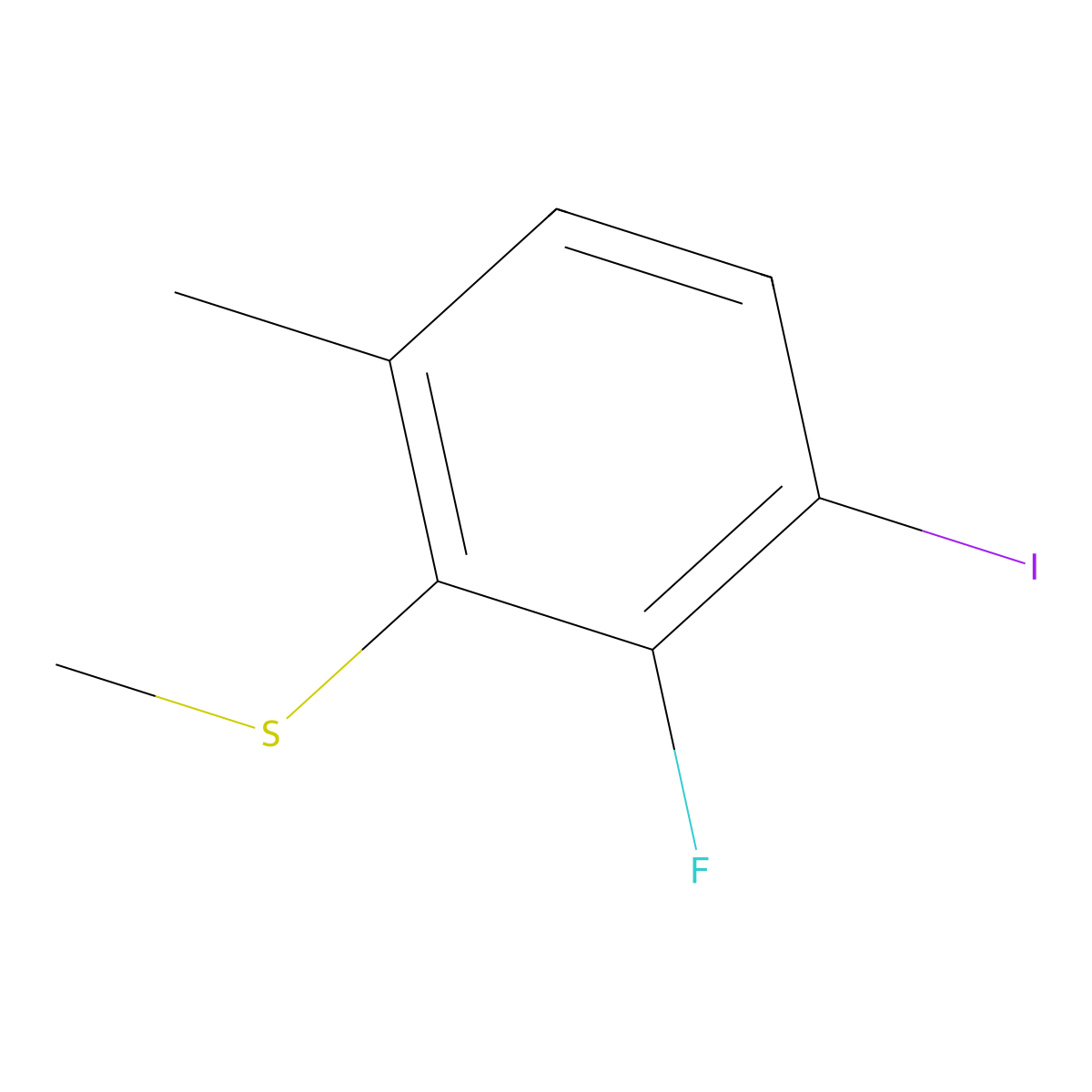 (2-Fluoro-3-iodo-6-methylphenyl)(methyl)sulfane molecular structure, CAS 2705797-18-6