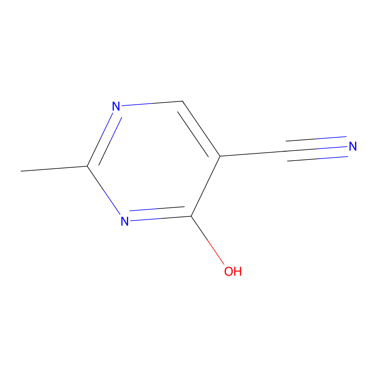 4-Hydroxy-2-methylpyrimidine-5-carbonitrile molecular structure, CAS 27058-54-4